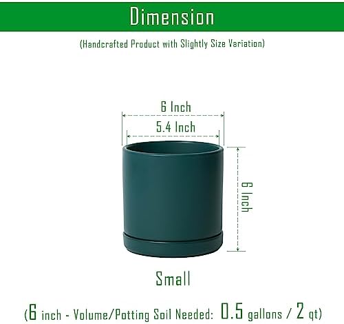 D'vine Dev 6 Inch Ceramic Planter Pot, Teal, 94-O-C-9 - Image 3