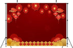 BELECO 12x10ft Fabric Chinese New Year Backdrop Lunar New Year Decorations Red Lanterns Flowers Spring Festival Party Background Banner Holiday Photoshoot Studio Props - Image 4