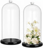 Suclain 2 Pcs 2Pcs 13.8 Inch Tall Glass Cloche Display Dome,Black,Diamond by Suclain