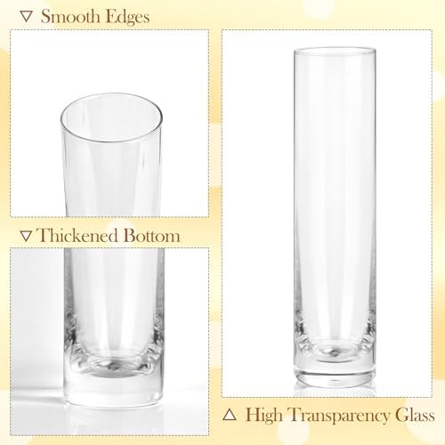 Set of 16 Glass Cylinder Bud Vases for Centerpieces, 7.5”H x 1.8”W - Image 3