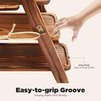 Wood 3 Tier Serving Tray - Three Tiered Cupcake Stand Serving Platter Wooden Farmhouse Tiered Tray Party Serving Decorative Tray Decor for Cake Snack Fruit Chips Bread Centerpieces Catering (Brown) - Image 4