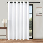 KOUFALL Extra 84 Inch Wide White Curtains for Living Room, 84 Inches Long Room Darkening Semi Blackout Grommet Thermal Insulated Bedroom Curtains Drapes 84 Inch Length 1 Panel by KOUFALL
