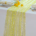 Snowkingdom 10Pcs 10Ft Yellow Shimmer Sparkle Gauze Sheer Table Runner by Snowkingdom
