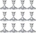 12 Pcs Silver Candle Holders, Silver Candlestick Holders Set for Table Centerpiece, Vintage Taper Candle Stand, Home Decor, Weddings, Festival and Dining Parties (Sliver) by Gloserin