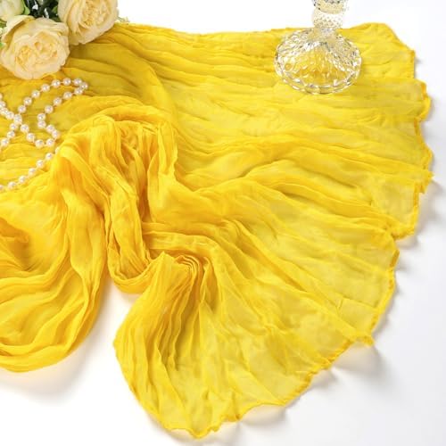 12 Pack 35 x 120 Inch Lemon Yellow Table Runner Cheesecloth - Image 7