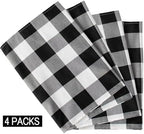 ShinyBeauty 4 Pack Checkered Table Runners - 108 Inch Black & White Christmas Plaid Farmhouse Runners for Dining Table,Picnic,Coffee (14x108 Inch) - Image 6