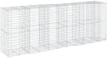 vidaXL Gabion Basket with Cover 550 x 100 x 200 cm in Galvanised Iron by vidaXL