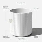 Veradek Demi Series Round Planter for Porch, Patio, Backyard | Durable Plastic-Stone Composite Material | Modern Décor for Tall Plants, Flowers - Image 2