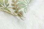 Mika Home Set of 2 Jacquard Tropical Leaf Pattern Throw Pillow Covers Decorative Pillowcase 22X22 Inches,Green Cream - Image 4
