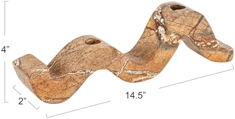 Bloomingville Marble Wave Double Taper Candle Holder, Brown Forest - Image 2