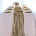 Snowkingdom 6Pcs 10Ft Coffee Gold Gauze Sheer Table Runner - Image 5