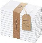 Urban Villa Cloth Napkins White Hemstitch Dinner Napkins Set of 12 (20X20) 100% Cotton Absorbent Washable Durable Reusable Ideal for Hotel Collection Farmhouse Parties Restaurant Lunch Dinner Napkins by CottonTrends
