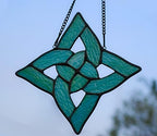 Celtic Trinity Knot Stained Glass Window Hanging Suncatcher Ornament,Irish Decoration Handmade Birthday Gifts for Women Parents Aunt Sister,St Patrick's Day Gifts for Mom Grandma - Image 3