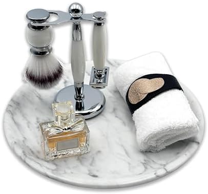 MARMOR Natural Calacatta Marble Tray, Luxury Vanity Tray for Bathroom Counter, Perfume Organizer, Jewelry Tray, Candle Holder Decor, Kitchen Countertop Organizer, Elegant Home Decorative Tray Gift - Image 3