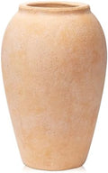 Handcrafted Flower Vase, 9.6" Tall Terracotta Vase, Vintage Rustic Ceramic Vase Décor, Wide Mouth, Matte Finish for Home Office Resto Café Décor by Arborus