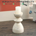 Travertine Marble Candlestick Holders - Stone Candle Sticks Holder Decor, Decorative Modern Candle Stands Multi-Purpose for Taper/Pillar/Tealight/Scented Candles - Image 4