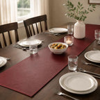 Red Faux Leather Table Runner Waterproof Heatproof for Christmas 120 inch - Image 4