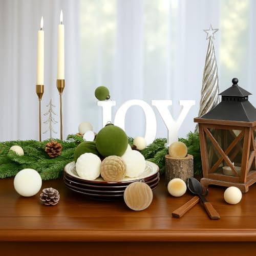 XmasExp 36PCS Velvet Christmas Ornaments Set Mixed Flocked Balls Ornaments Shatterproof Christmas Tree Decorations for Holiday,Party,Home（Mixed） - Image 6