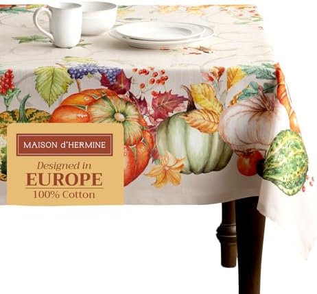 Maison d' Hermine Table Cloth Rectangle Table Reusable 100% Cotton 70"x120" by MaisondHermine