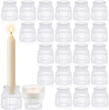 24 Pack Glass Taper Candle Holders for Candlestick, Clear by Mumufy