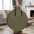 36 Inch Round Storage Bag 2 Pack,Dark Brown Solid Color Waterproof Wreath Storage Container with Handles&Zipper Simple Art Closet Organizer Bags Garland Box - Image 3