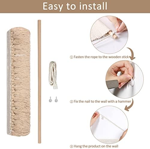 Dremisland Macrame Wall Hanging Macrame Wall Decor Bohemian Beige Tapestry - Image 7