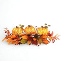 LED Lighted Pumpkin Fall Centerpiece with Maple Leaves, Berries & Pinecones - Battery Operated Thanksgiving Table Decor for Home, Mantel, or Dining by Homeinnovationlifeasart