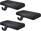 Lulu Decor Black Christmas Stocking Holders for Mantle Set of 3 - Heavy Cast Iron Weighted Strong & Sturdy Low Profile Flat Base Stocking Hooks, Simple Design for Mantle Decor Weighs 2 lbs 10 oz Each by LuluDecor