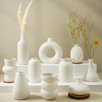 Small White Ceramic Vase Set of 10 Ceramic Bud Vases in Bulk Farmhouse Vase by VIVIRENOIR