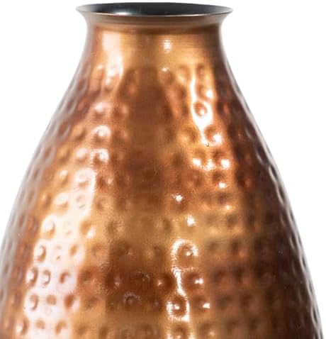 ANDALUCA Decorative Metal Vase Hammered Finish 12 inch (Bronze) - Image 2