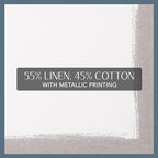 Villeroy & Boch Linen Metallic Brushstroke Napkins, 21 Inches x 21 Inches, Set of 4, White and Silver - Image 4