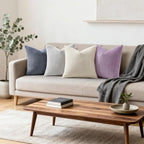 Mecatny Corduroy Decorative Throw Pillow Covers 22x22 Set of 2 Lilac - Image 3