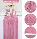 20 Pack Dusty Rose Cheesecloth Table Runner 120 Inch 10FT Rustic Boho Gauze Cheese Cloth Table Runner for Wedding Party Baby Shower Thanksgiving Christmas Decoration - Image 3