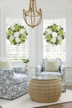 Briful 24'' Artificial Dahlia Flower Wreath for Front Door Large Silk Dahlia Daisy Floral Wreath Fake Hanging Greenery Wreaths for Spring Summer Home Wall Window Mantle Outdoor Porch Décor - Image 5