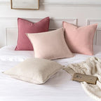 MIULEE Decorative Linen Pillow Covers 18x18 Inch Cranberry Red - Image 5