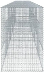 vidaXL Gabion Basket with Cover 393.7"x39.4"x59.1" Galvanized Iron - Image 6
