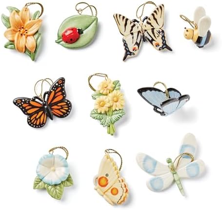 Lenox Butterfly Meadow 10-Piece Mini Hanging Ornament Set by Lenox