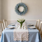 26 Inch Spring Wreaths for Front Door, Large Artificial Forsythia Flowers Wreath, Spring Summer Floral Wreath All Season for Home, Wall, Window, Porch, Wedding, Farmhouse Decor (Blue) - Image 6