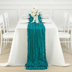 8 Pack Teal Green Cheesecloth Table Runner 120 Inch Boho Wedding Decor - Image 4