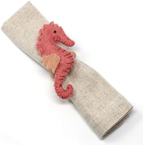 Global Crafts - Handmade Felt Napkin Rings Set - 4-Pack, Seashore Beach - Image 5