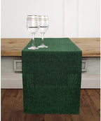 Solino Home 100% Pure Linen Table Runner Green Woven, Athena 14 x 72 in - Image 2