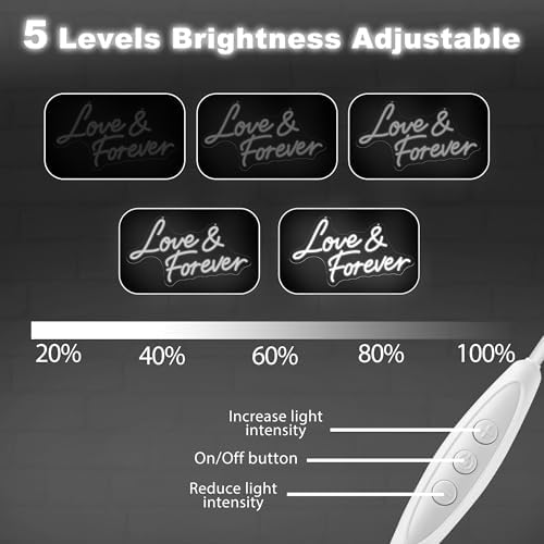 Love & Forever Neon Sign – 16.9″ × 9.4″ Romantic LED Wall Light Dimmable - Image 7