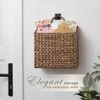 84ECO Set of 2 Black Wicker Hanging Baskets - Image 2