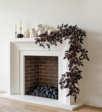 Hollyone 2 Pack Fall Garland 6FT Artificial Plum Cimicifuga Seeded Leaf Garlands Faux Purple Leaves Fall Foliage Autumn Garland for Mantle Fireplace Thanksgiving Halloween Home Indoor Outdoor Decor - Image 5