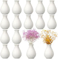 Tioncy 15 Pack 3.9" x 2.76" Small Ceramic Bud Vases, White Vase for Flowers by Tioncy