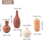 Ceramic Vase Home Decor Small Flowers Vase Set of 4 Living Room Decoration Bookshelf Bedroom Office Kitchen Dining Table Modern Farmhouse - Image 3