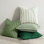 MIULEE Faux Fur Plush Decorative Throw Pillow Covers 18x18, Green - Image 3