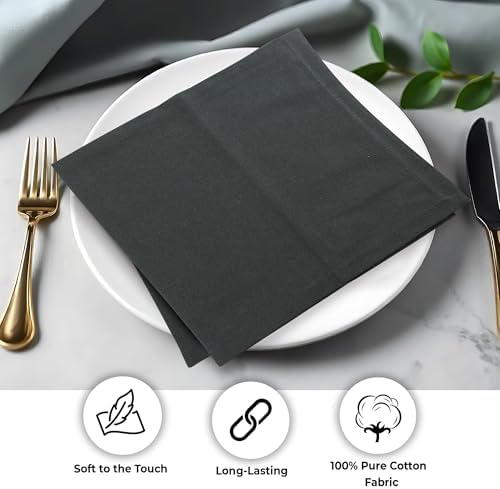 Urban Villa Cloth Napkins 100% Cotton Highly Absorbent Washable Durable Reusable Premium Dinner Napkins Ideal for Gifts for Mothers Day Hotel Farmhouse Parties - Forest (18" x 18", Set of 12) - Image 4