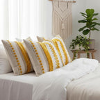 Boho Throw Pillow Covers 18x18 Set of 2 Yellow - Image 7