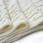 72-Inch Cable Sweater Knit Christmas Tree Skirt with Wooden Toggles, Cream - Image 6